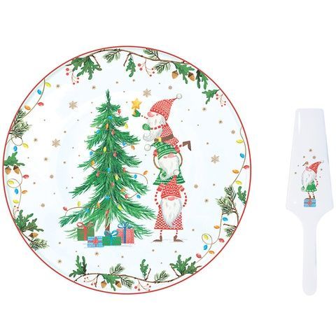 Блюдо для торта Easy Life Ready for Christmas 32 см с лопаткой фото