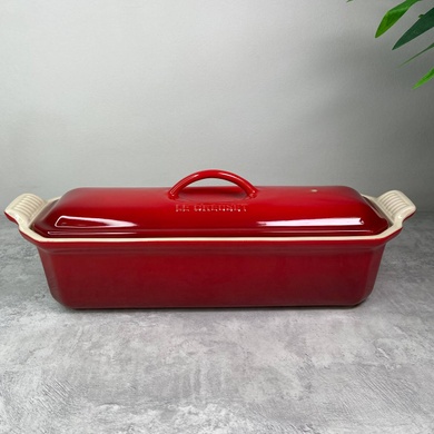 Кухонная форма с прессом для приготовления террина Le Creuset Tradition 1,4 л Cerise фото