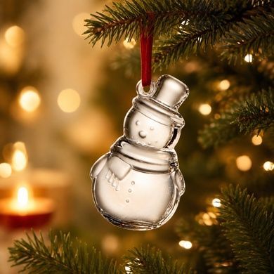 Набір із 2 ялинкових іграшок Rogaska Holiday Snowman фото