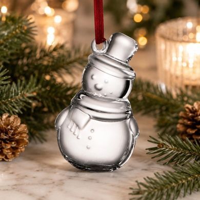 Набір із 2 ялинкових іграшок Rogaska Holiday Snowman фото