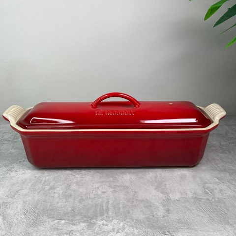 Кухонна форма з пресом для приготування терріну Le Creuset Tradition 1,4 л Cerise фото