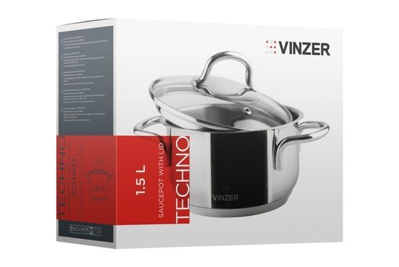 Кастрюля Vinzer Techno 1,5 л с крышкой фото