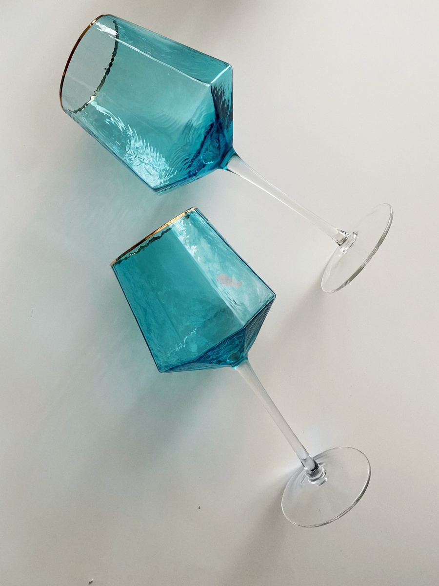 Набор из 2 бокалов 530 мл для вина Helios "Тиффани" из цветного стекла фото