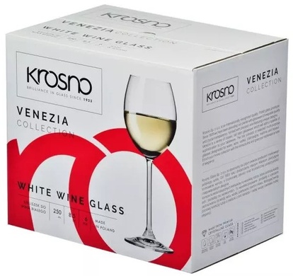 Набор из 6 бокалов для белого вина 250 мл Krosno Venezia фото