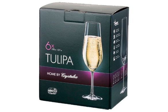 Келихи Bohemia Tulipa 170мл для шампанського 6шт фото