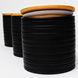 Набір банок для сипучих продуктів BonaDi Naturel Лінії 3 шт 550 мл керамічні з бамбуковою кришкою, чорні