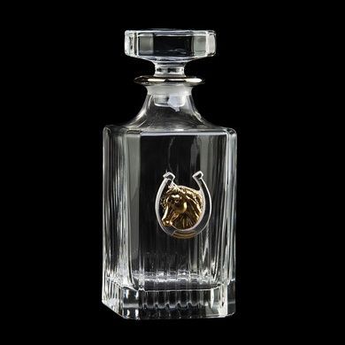 Набор для виски Boss Crystal Золотой Конь с серебряными и золотыми накладками 5 предметов фото