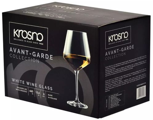 Набір келихів для білого вина Шардоне Krosno Avant-garde 6 шт 460 мл  фото