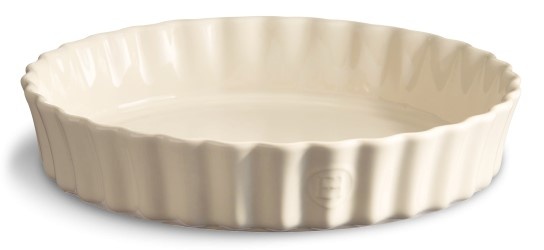 Форма для пирогов и киша Emile Henry 1,15 л 24 см керамическая кремовая фото