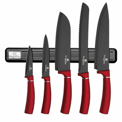 Набір ножів Berlinger Haus Metallic Line Burgundy Edition 6 предметів з магнітним утримувачем фото