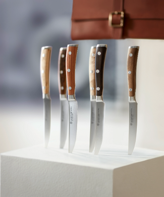 Набор из 6 ножей для стейка Wüsthof Ikon с кожаным чехлом фото