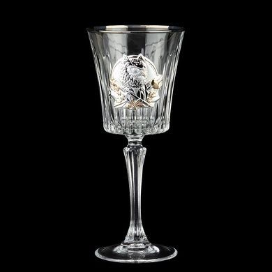 Набор из 6 бокалов для вина Boss Crystal Senator с серебряными и золотыми накладками фото