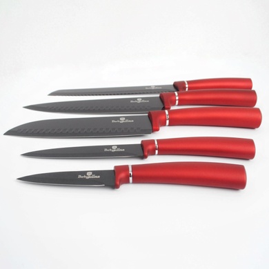 Набор ножей Berlinger Haus Metallic Line Burgundy Edition 6 предметов с магнитным держателем фото