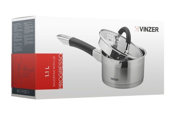 Ківш Vinzer Progresso 1,1 л з кришкою фото