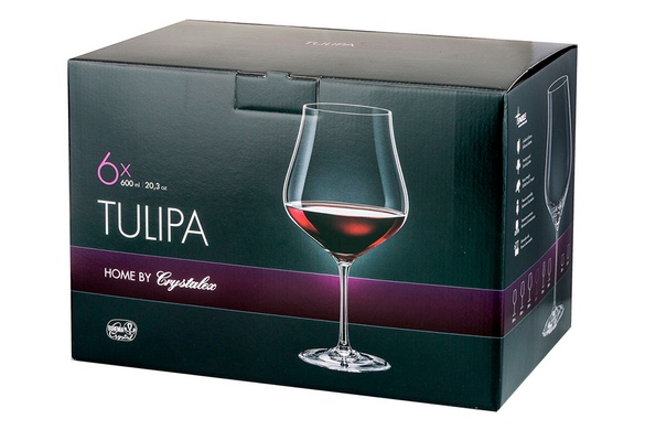 Келихи Bohemia Tulipa 600мл для вина 6шт фото