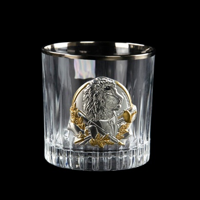 Набір стаканів для віскі Boss Crystal Leader Platinum зі срібними й платиновими накладками, 6 предметів фото