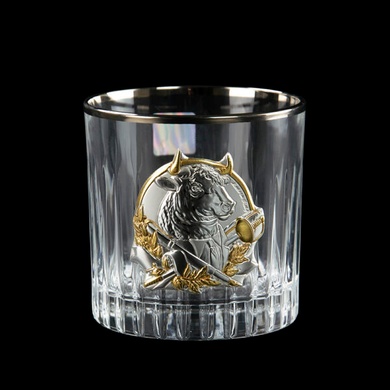 Набор стаканов для виски Boss Crystal Leader Platinum с серебряными и платиновыми накладками, 6 предметов фото