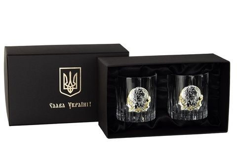 Набор из 2 стаканов Boss Crystal Leader с серебряными и золотыми накладками фото