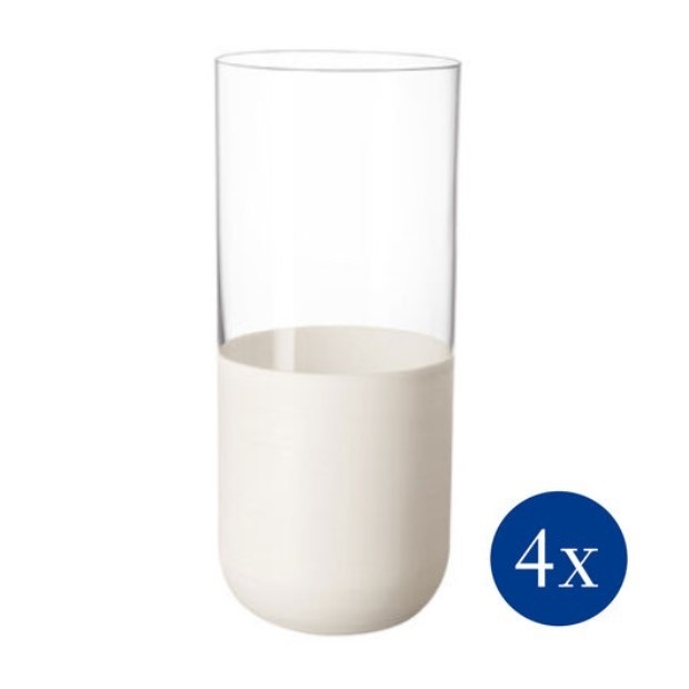 Набір із 4 склянок для води Villeroy & Boch Manufacture Rock 300 мл білий фото