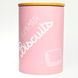 Набор банок для сыпучих продуктов BonaDi Organic 3 шт 650 мл керамические с бамбуковой крышкой, розовый, бежевый, желтый