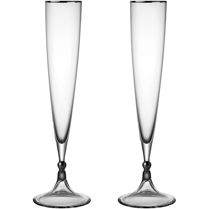 Набір із 2 келихів для шампанського 200 мл Rogaska Remembrance Platinum фото