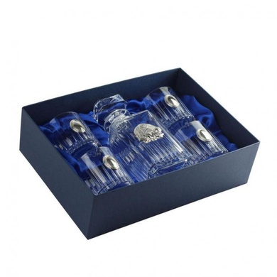 Набор для виски Boss Crystal General's Quint с серебряными накладками, 6 предметов фото