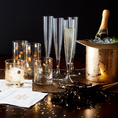Набір із 2 келихів для шампанського 200 мл Rogaska Remembrance Gold фото