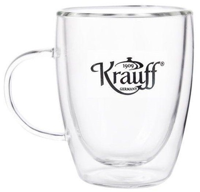 Набор для чая Krauff 3 предмета: френч-пресс 0,6 л, 2 чашки 0,15 мл двойная стенка фото