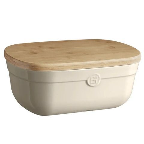 Хлебница Emile Henry Storage 35,5х24,8х15,5 см бежевая с крышкой-доской фото