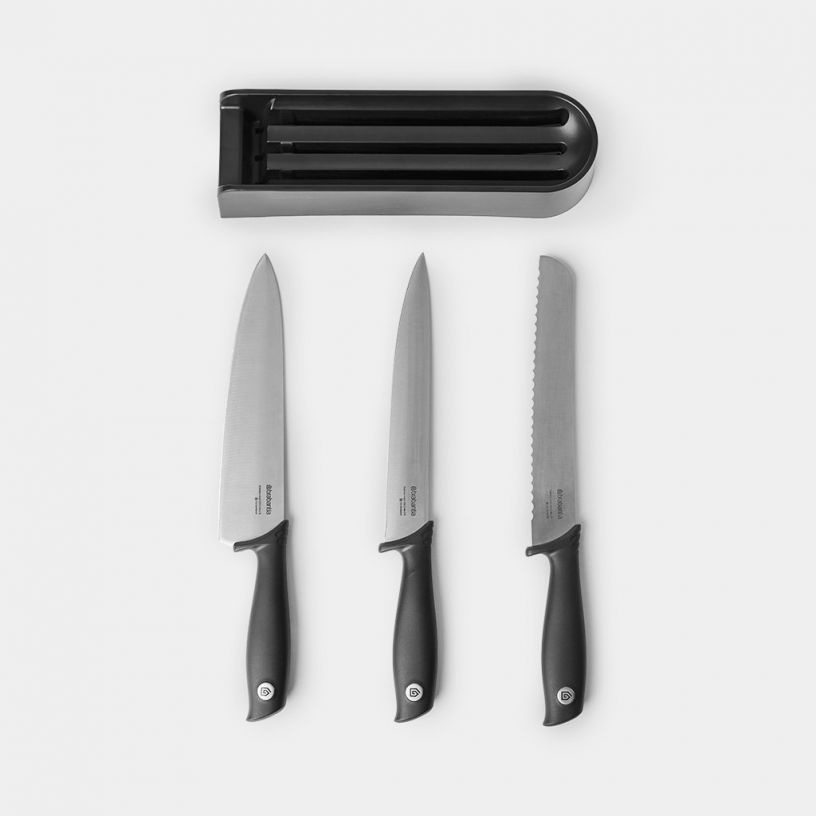 Набір ножів Brabantia TASTY+ 3 предмета чорні фото