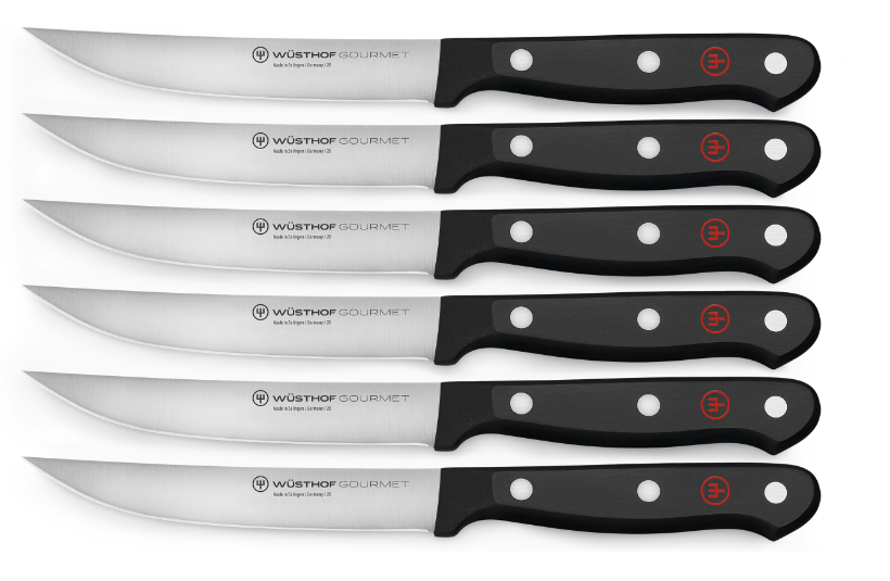 Набір з 6 ножів для стейка Wüsthof Gourmet чорний фото
