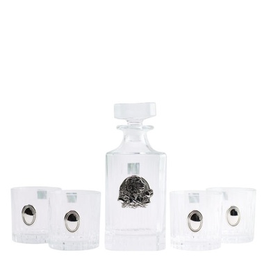 Набор для виски Boss Crystal Director's Quint с серебряными накладками, 6 предметов фото