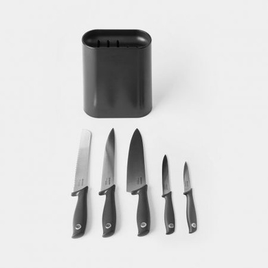 Набір ножів Brabantia TASTY+ 5 предметів чорні фото