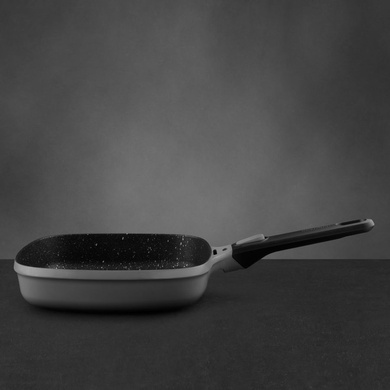 Сковорода-гриль Berghoff Gem 24х24 см антипригарная серая, съемная ручка фото