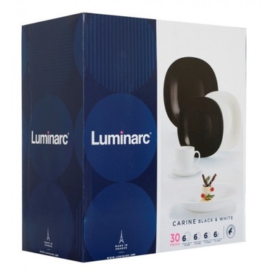 Столовый сервиз Luminarc Carine black&white 30 предметов фото