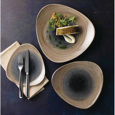 Тарілка обідня Churchill STONECAST AQUEOUS 26,5 см, трикутна, коричнева фото