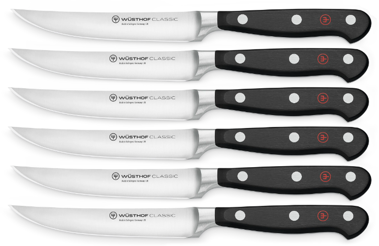 Набор из 6 ножей для стейка Wüsthof Classic черный фото