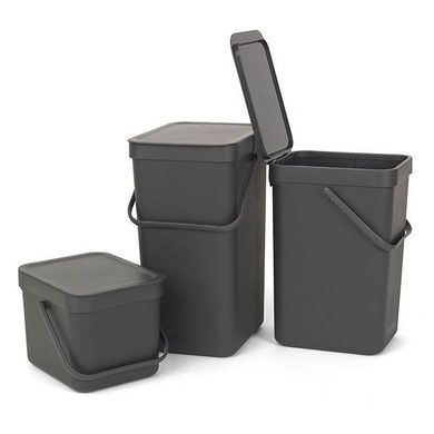 Відро сміттєве Brabantia Sort&Go 6 л чорне фото