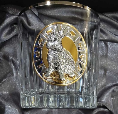 Набор для виски Boss Crystal Rabbit с платиновыми, золотыми и серебряными накладками фото
