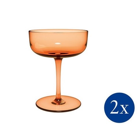 Набір із 2 келихів для шампанського 100 мл Villeroy & Boch Like Glass Apricot помаранчевий фото