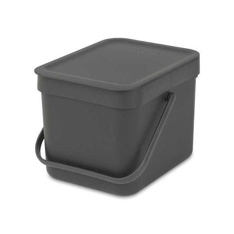 Відро сміттєве Brabantia Sort&Go 6 л чорне фото