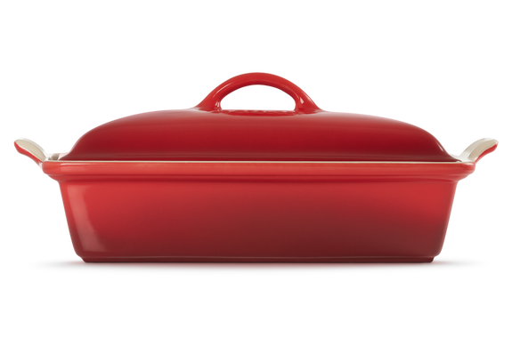 Форма для запекания Le Creuset Heritage 33 см красная с крышкой фото
