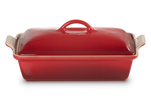 Форма для запекания Le Creuset Heritage 33 см красная с крышкой фото