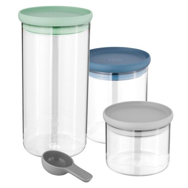 Набір із 3 скляних контейнерів для зберігання Berghoff LEO фото