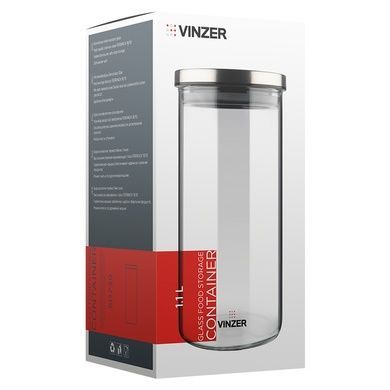 Банка для сипучих продуктів Vinzer 1,1 л фото