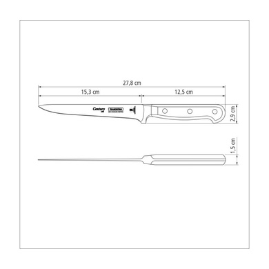 Нож для мяса 15,2 см Tramontina Century черный фото