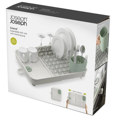 Раздвижная сушилка для посуды настольная Joseph Joseph Extend Stone Green 36х32х16 см фото