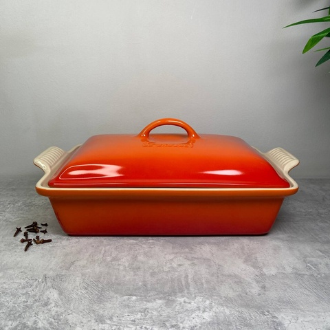 Форма для запікання Le Creuset Heritage 33 см Volcanic з кришкою фото