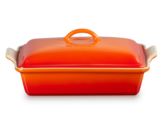 Форма для запекания Le Creuset Heritage 33 см оранжевая с крышкой фото