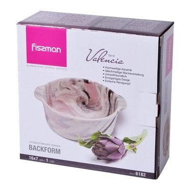 Форма для запекания Fissman Valencia 1 л 16x7 см керамическая фото